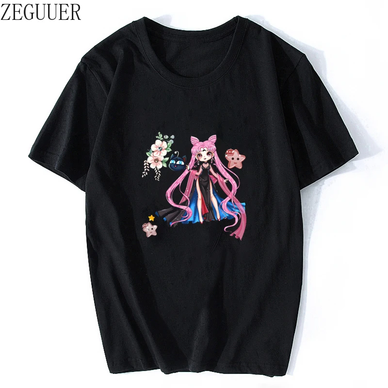 Ir 2021. anime Sailor moon T Krekls Sievietēm Kawaii Karikatūra T-krekls gadījuma Unisex Harajuku Smieklīgi Vasaras Top Sieviete/vīrietis