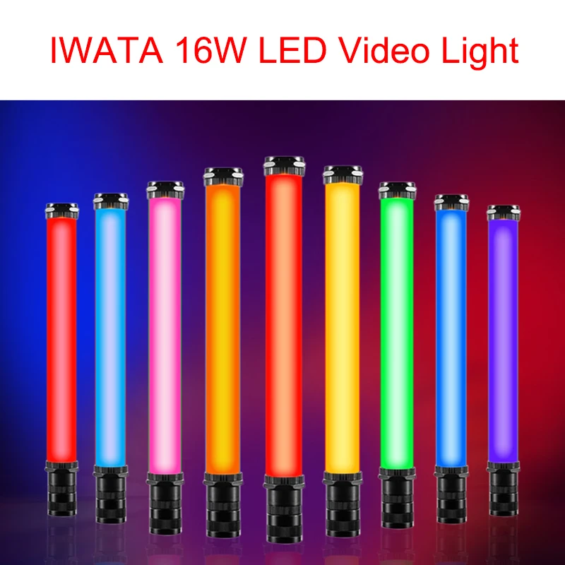 IWATA 16W Master R E Rokas RGB Krāsains Pilnu Krāsu Lce Stick LED Video Gaisma, OLED Displejs ar 2200mAh Iebūvēts Akumulators
