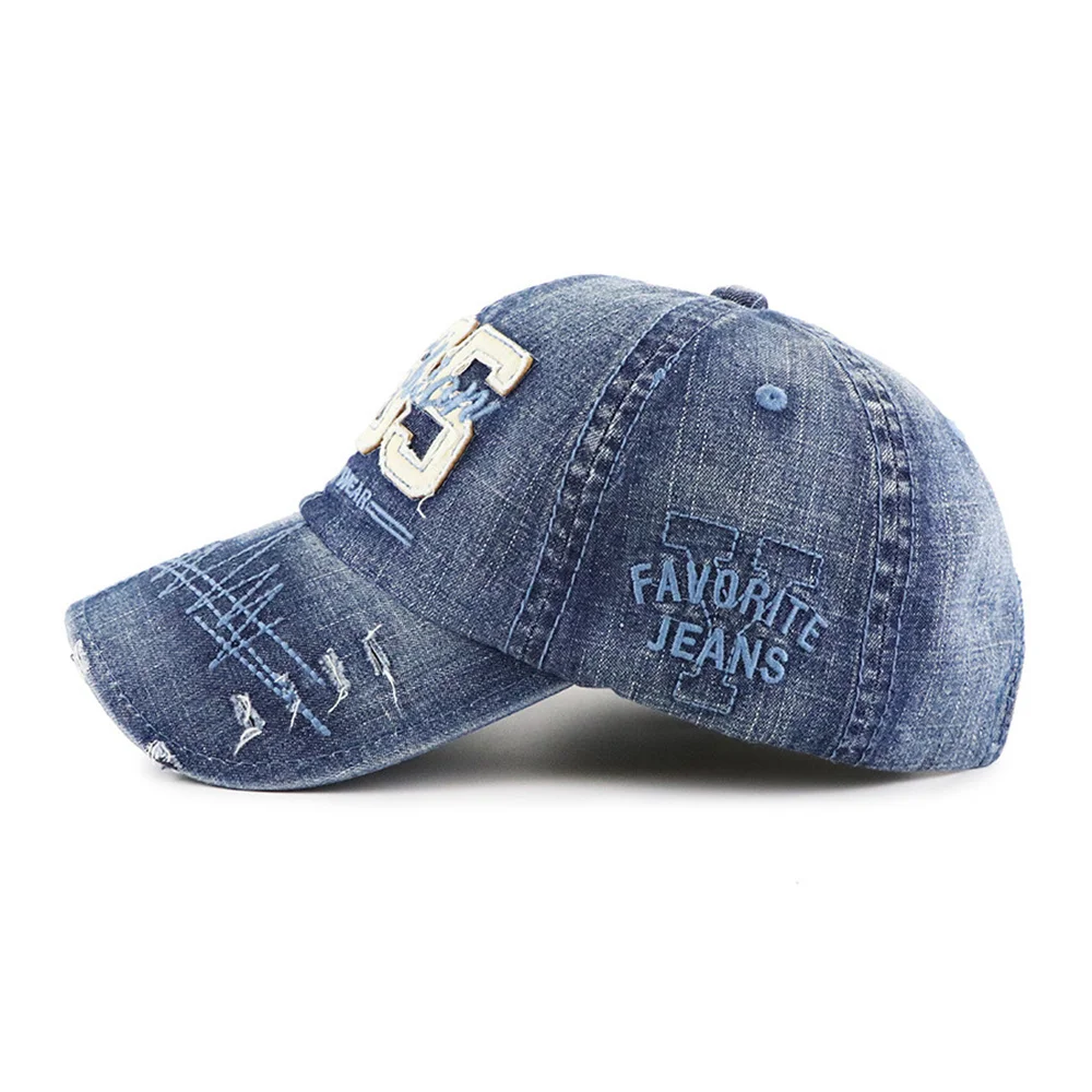 JAMONT Klasika Vintage Džinsa Klp Vīriešiem Casquette Beisbola cepure Vēstuli Izšuvumi Kaulu Tētis Unisex Cepure Hip Hop Mazgā Snapback Cepures