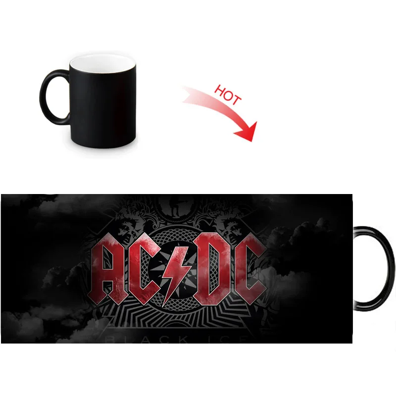Jautri AC DC modelis burvju krūzes magic, krāsa mainās kafijas krūze pielāgota tēja piens kausa dāvanu ideja, 350ml