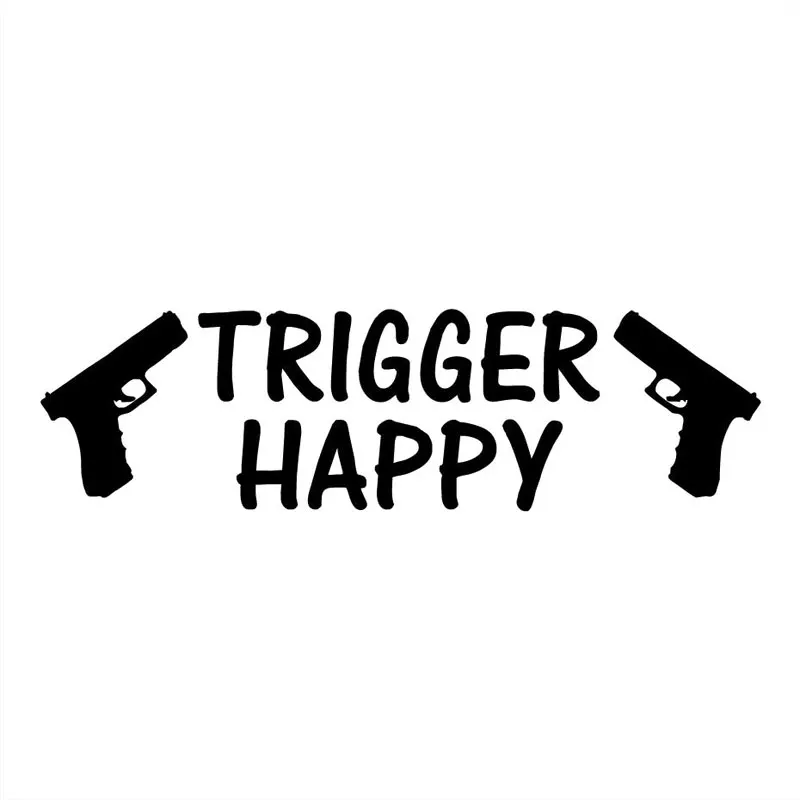 Karstā Pārdot Trigger Happy 9mm Pistole Karikatūra Grafiti Auto, Auto Uzlīmes, Uzlīmes Bufera Logu Citām Transportlīdzekļa KK 18*5cm