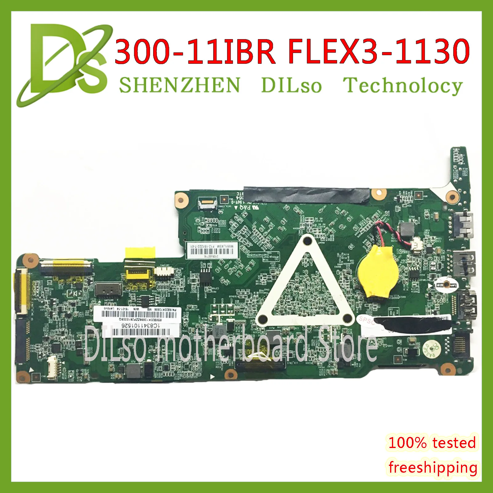 KEFU 300-11IBR Mainboard lenovo Jogas 300-11IBR FLEX3-1130 Laptop Pamatplates CPU N3050 4 gb RAM Testa darbam oriģināls