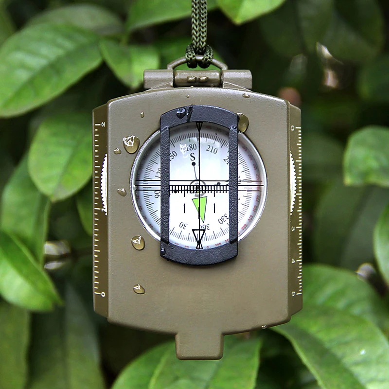 Kempings Izdzīvošanas Kompass Militārās Novērošanas Gaismas Lensatic Ūdensizturīgs Kompass Ģeoloģisko Digitālais Kompass, Āra Iekārtas