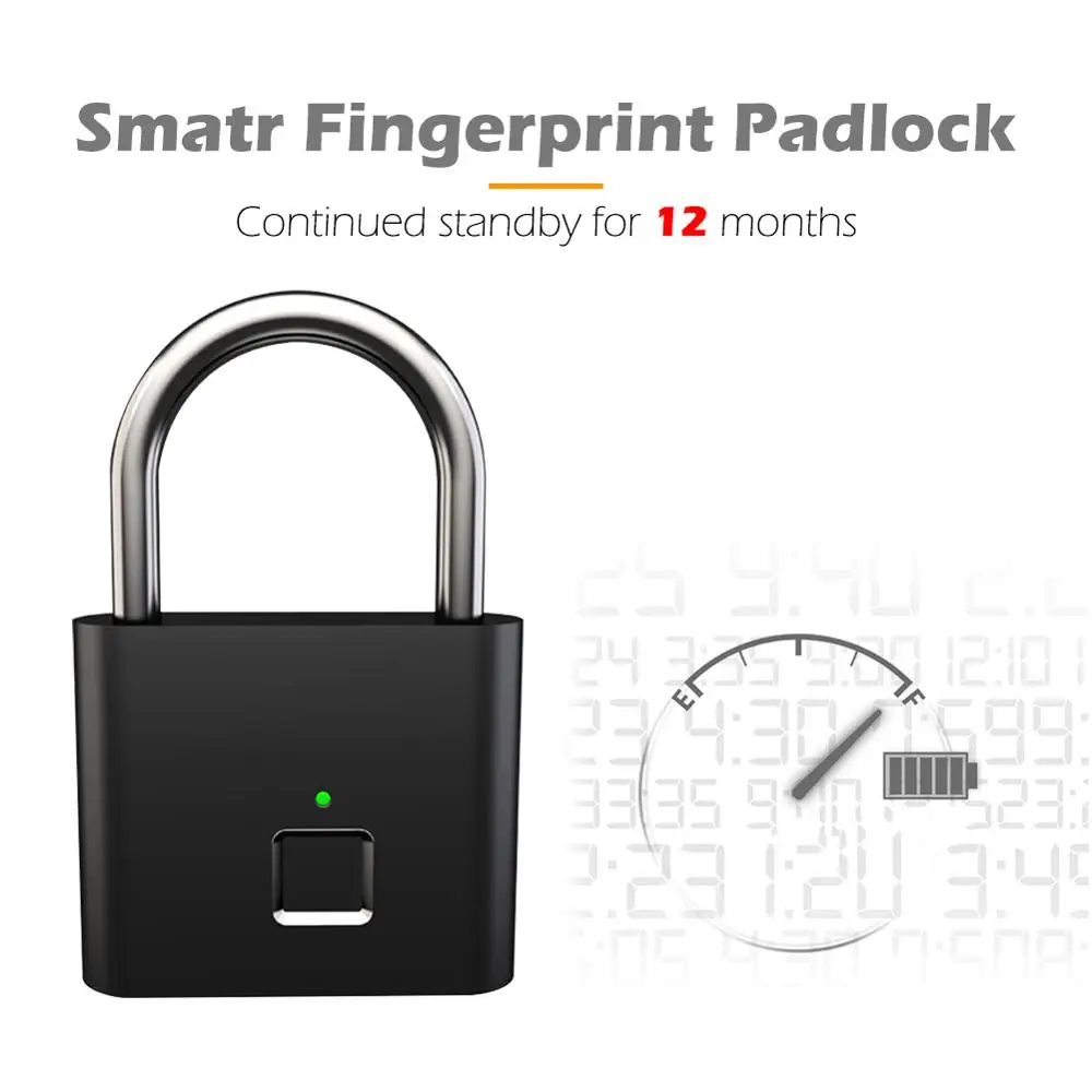 Keyless Smart pirkstu Nospiedumu piekaramo atslēgu USB Lādējamu Automātisko pirkstu Nospiedumu Bloķēšanu, Garāžu Durvis, Atvilktnes Somā Smart Home Homekit