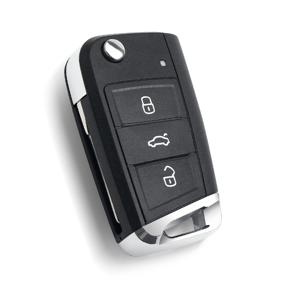 KEYYOU 3 Pogas Modificētu Locīšanas Flip Tālvadības Auto Atslēgu Shell Keyless Gadījumā, Volkswagen, VW Golf 7 MK7 GTI Skoda Octavia A7 Sēdeklis
