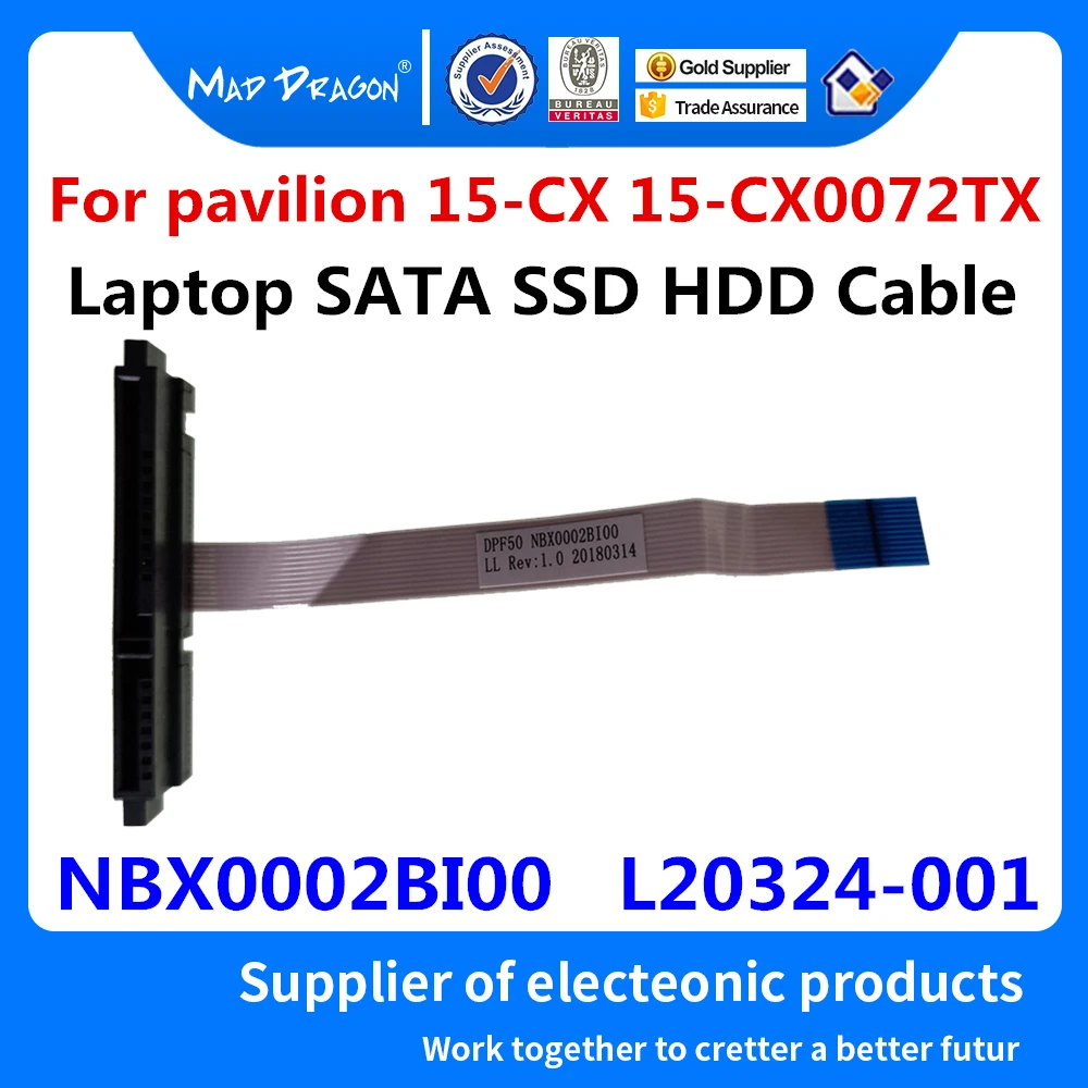 Klēpjdators SSD HDD kabelis SATA cieto disku porta kabeli HP pavilion 15-CX 15-CX0072TX 15-CX0075TX 15-CX0071TX NBX0002BI00 L20324-001