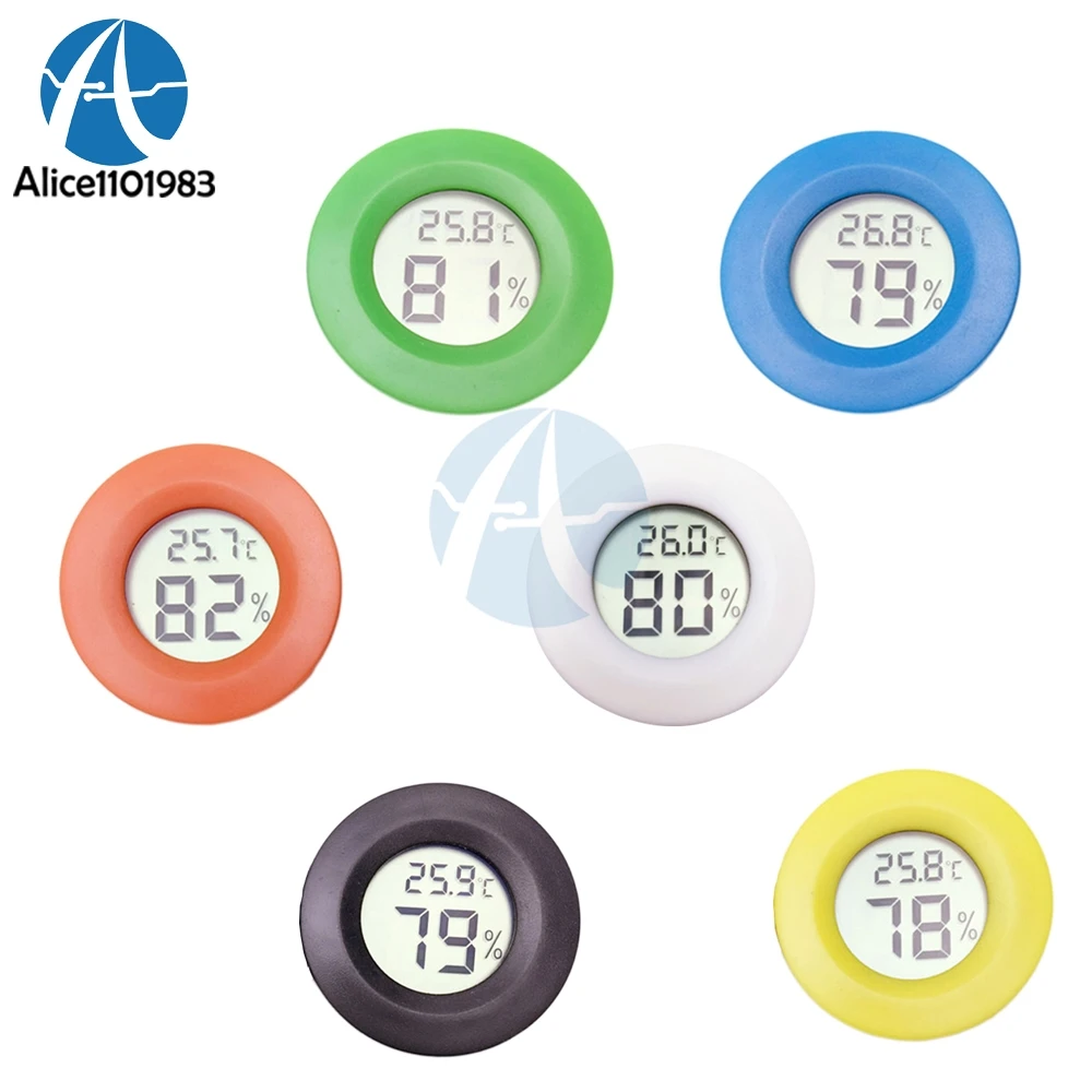 Krāsains Mini LCD Digitālo Termometru, Higrometru, Ledusskapis, Saldētava Testeri Temperatūras un Mitruma Mērītājs Detektoru 6 Krāsas