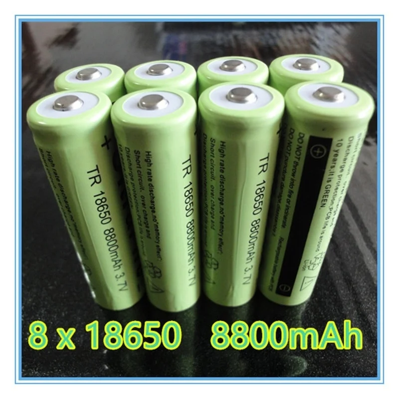 Kvalitātes 8pcs/daudz 8800mah 18650 uzlādējams akumulators 3,7 v li jonu bateria - 8pcs litija jonu akumulators Sērijas savienojums