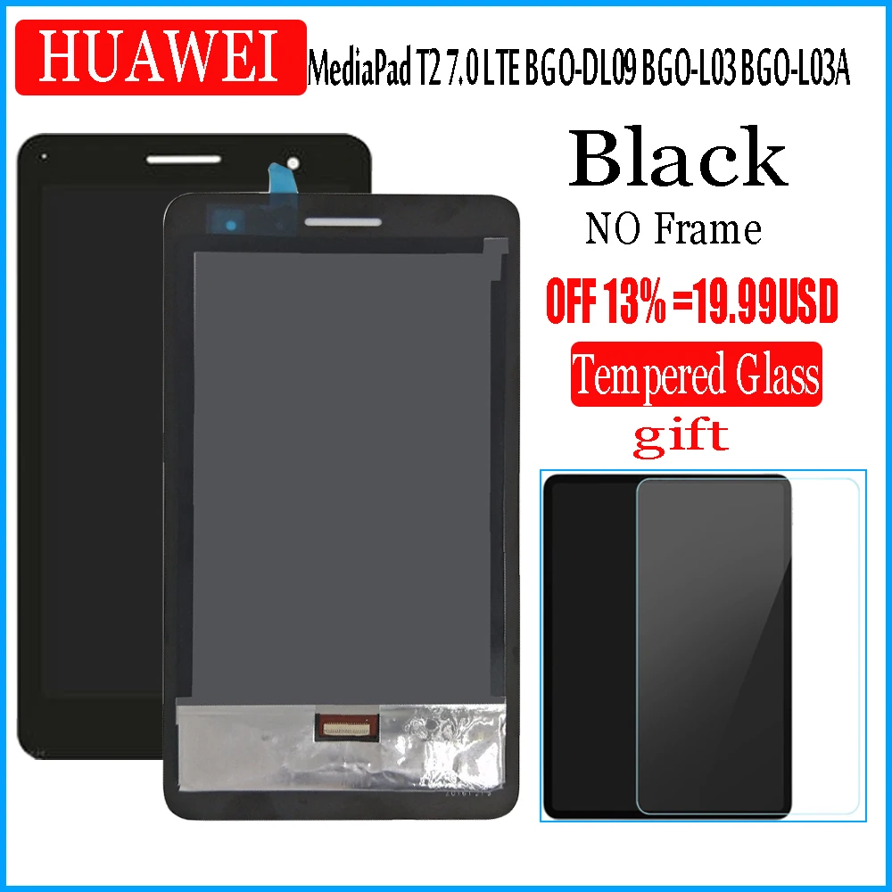 LCD un sazināties Huawei MediaPad T2 7.0 LTE BGO-DL09 BGO-L03 BGO-L03A Touch Screen withLCD Displejs Digitizer Montāža