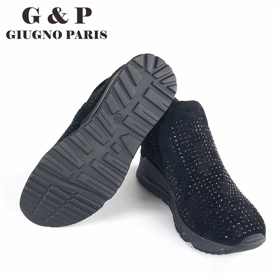 Luksusa kurpes sieviešu dizaineri paslīdēt uz čības melnā dzirksti sneaker bling dimanta 40mm platforma, ērti braukšanai ar kājām