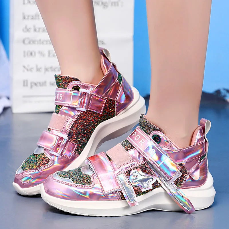 Lāzera Simfoniskais PV spogulis sporta kurpes sieviešu vulkanizētas apavi gumijas un plastmasas zole neslīdoša nodilumizturīga lielā izmēra