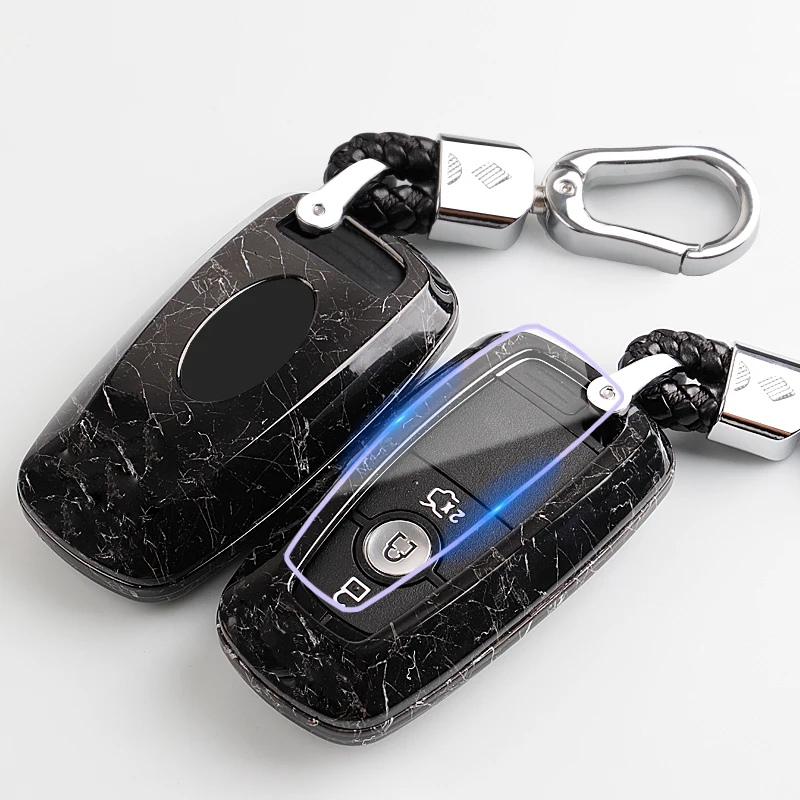 Marmora ABS Auto Atslēgu Lietā Ford Fiesta Focus 2 Mondeo Ecosport Kugas Escape 3 Pogas Locīšanas Tālvadības Maciņi Segtu Keychain Soma