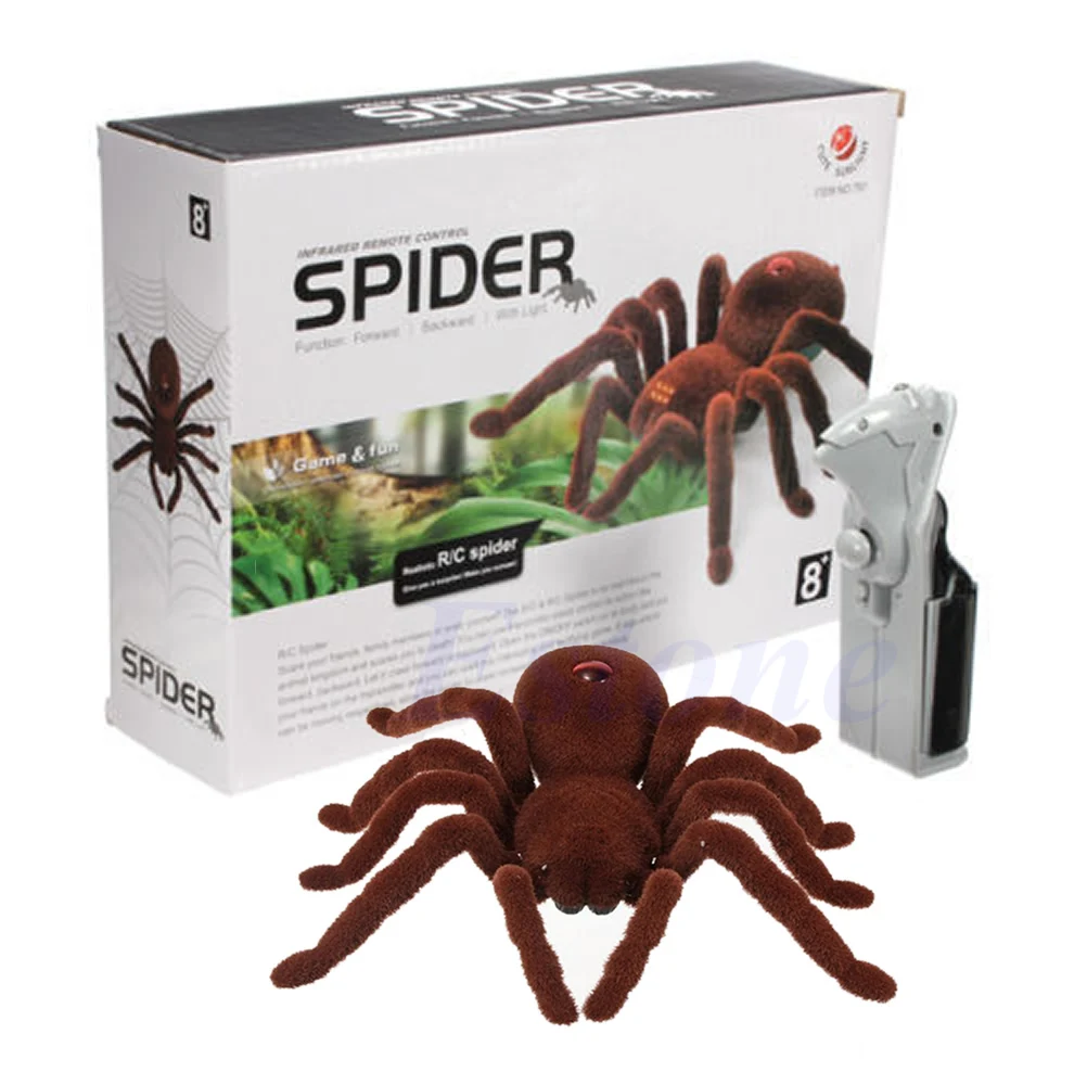 Mazulis Dāvanu Tālvadības Biedējošu Rāpojošs Mīksta Plīša Spider Infrasarkano RC Tarantuls Rotaļlietas