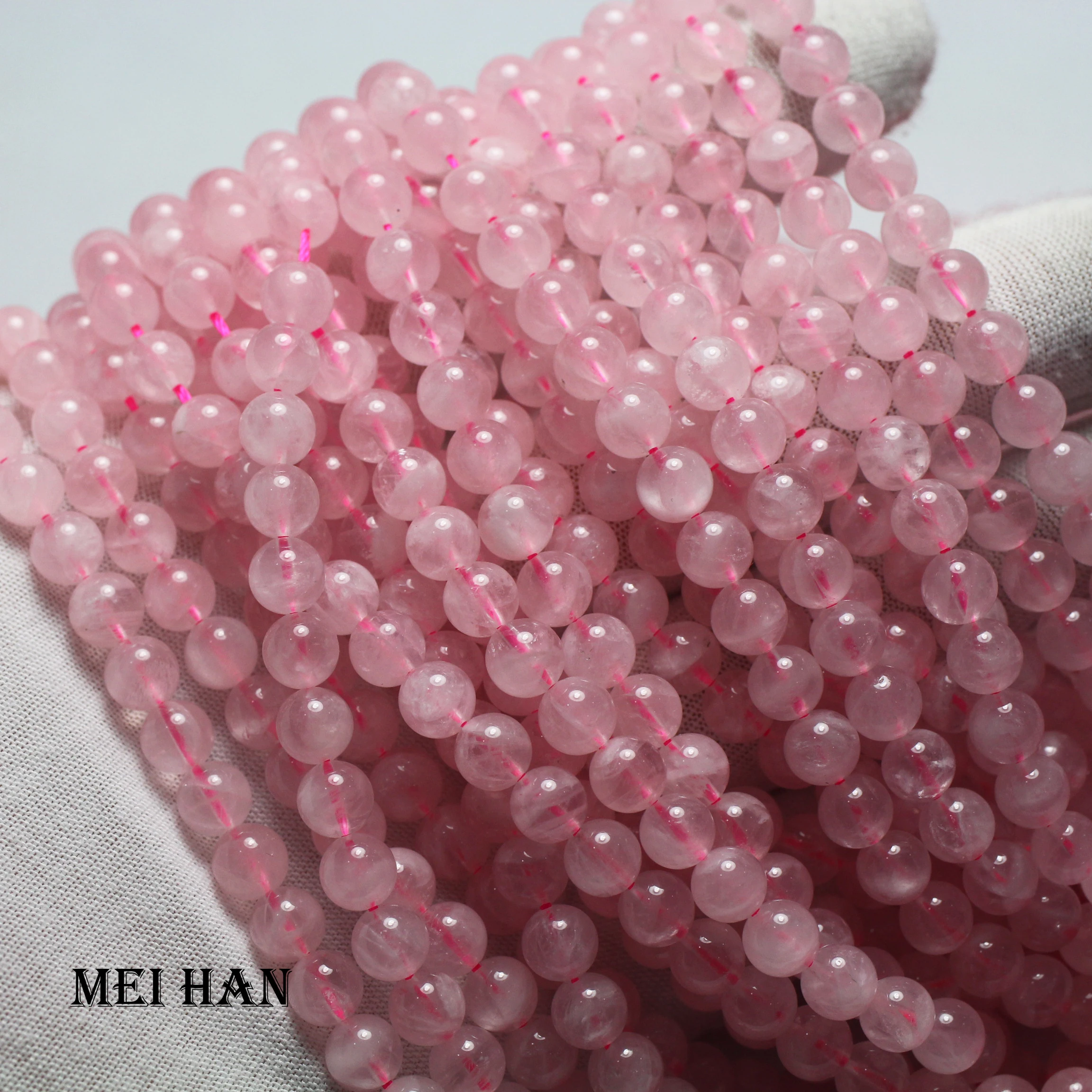 Meihan Bezmaksas piegāde dabas Madagaskaras rozā kvarca 6mm (3strands/komplekts) apaļas gem akmens zaudēt krelles rotaslietas pieņemšanas dizains