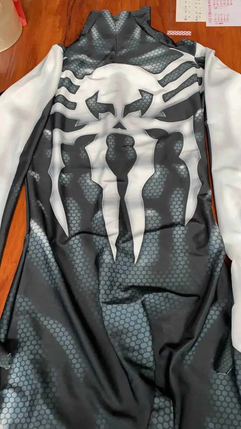 Melns Lielas glāzes Kostīmu Spandex 3D Iespiests Melnā Symbiote Kostīmu Par Halloween Cosplay Fullbody Zentai Tērps Pieaugušo & kids