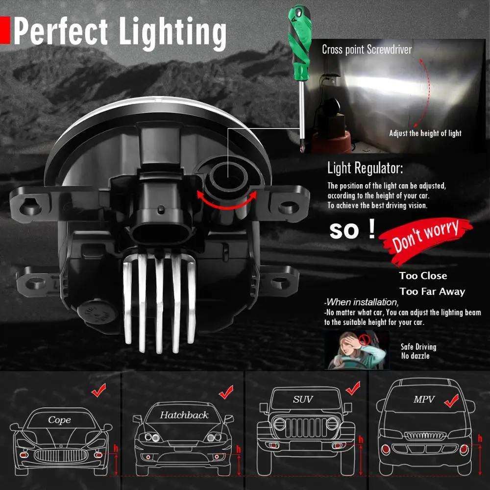 Miglas lukturi Montāža Subaru Forester 2013-2018 Auto Labi + pa Kreisi LED Objektīvs Miglas lukturi Dienas Gaitas Lukturi 30W 8000LM 12V