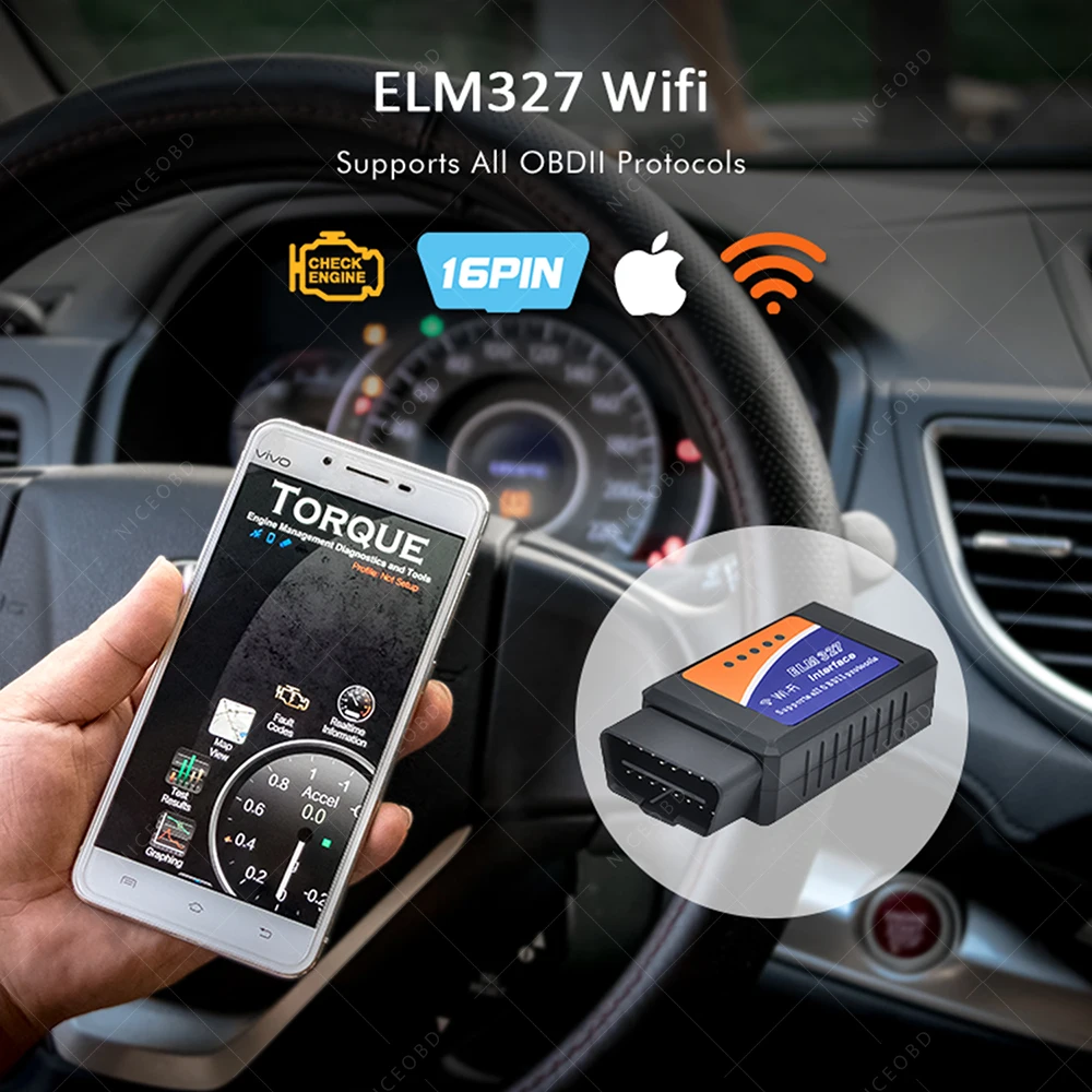 Mikroshēmu PIC18f25k80 Elm 327 WiFi V1.5 OBDII Kodu Lasītājs Atbalsta iOS/Android, Izmantojot WIFI ELM327 v1.5 OBD2 Auto Diagnostikas Skenēšanas Rīks