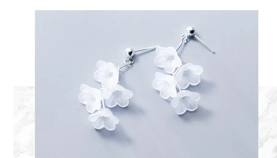 Modes 925 Sterling Silver White Flower Piliens Auskari Sievietēm, Niķeļa Bezmaksas Kāzu Dāvanu Rotaslietas Brincos Pendientes
