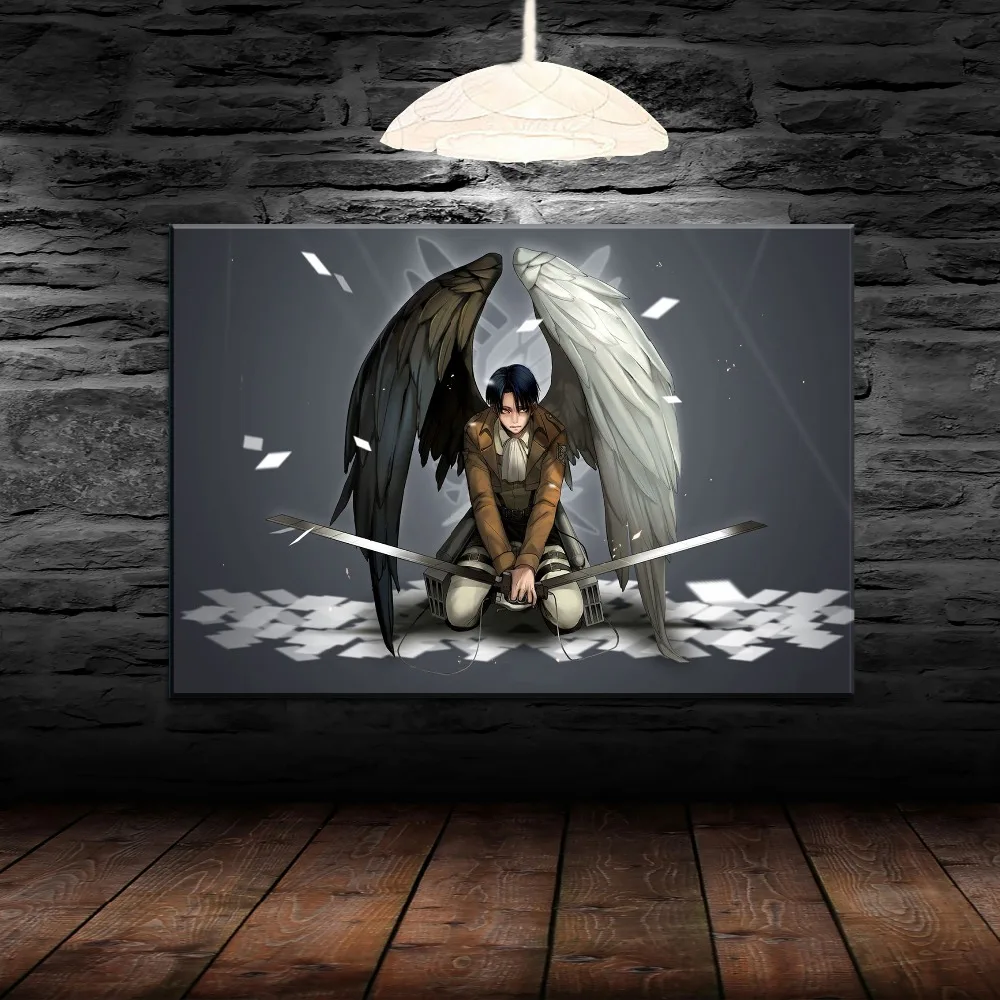 Mūsdienu Audekls Gleznošanai Mājas Dekoru HD Druka 1 gab Anime Uzbrukumu Titan Plakāts Dzīvojamās Istabas Sienas Mākslas Levi Ackerman Attēlu