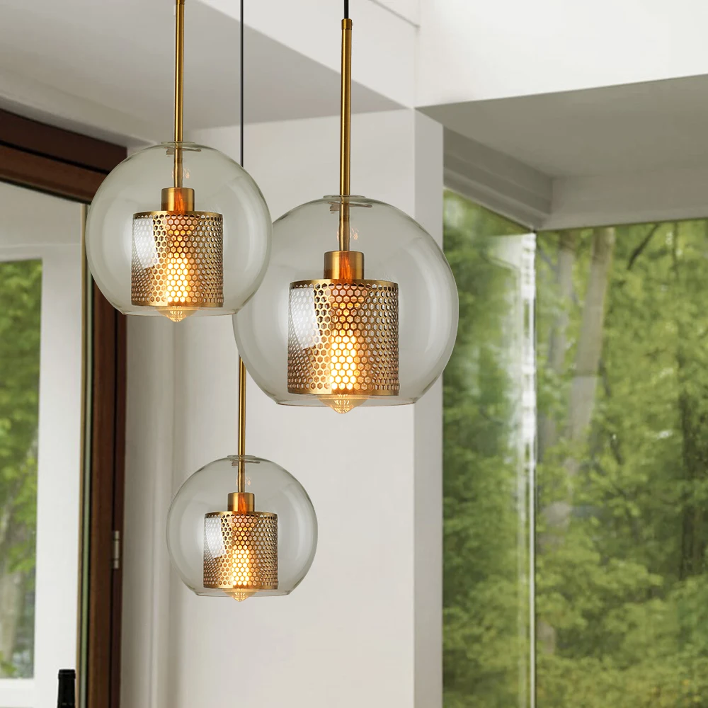 Mūsdienu retro stikla piekariņu gaismas restorāns kulons lampas karājas vadu gaismas dizaineru radošā personība, kāpnes lampas