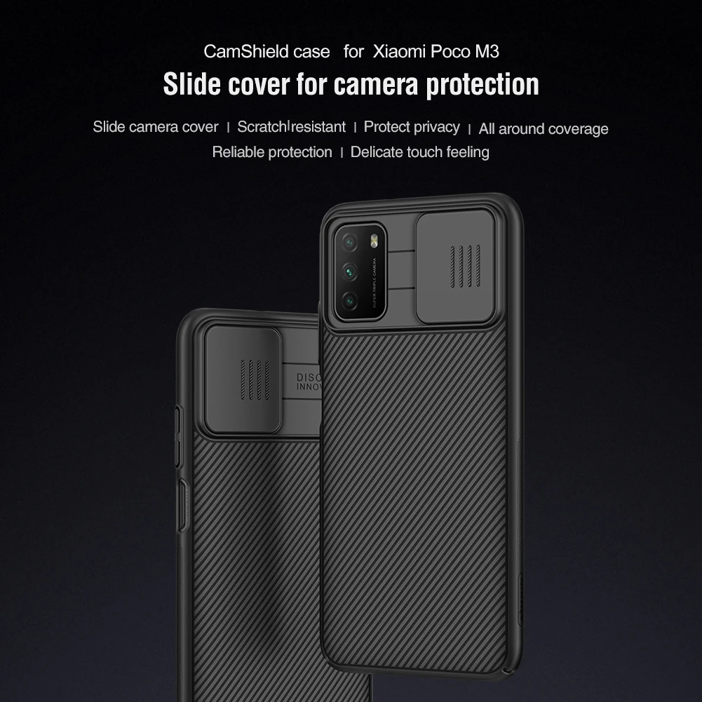 NILLKIN CamShield Gadījumā Xiaomi Poco M3 pārsega fotokameras aizsardzības xiaomi poco m3 gadījumā aizmugurējo vāciņu