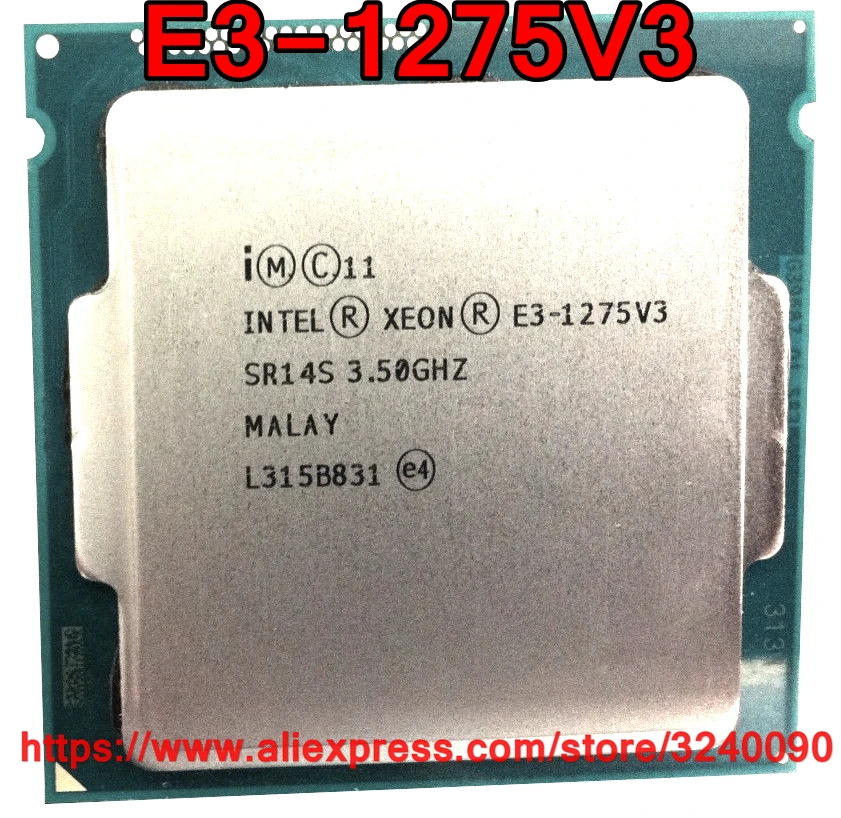 Oriģinālā Intel CPU Xeon E3-1275V3 Procesors 3.50 GHz, 8M Quad-Core E3-1275 V3 Ligzda 1150 bezmaksas piegāde E3 1275 V3 E3 1275V3
