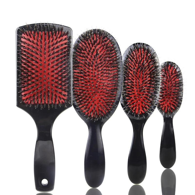 Ovālas Mežacūku Saru & Neilona Matu Ķemme Abody Ķemme Matu Suka Mini ABS Rokturis Anti-static Suka Galvas Hairbrush Salons Veidošanas līdzekļi