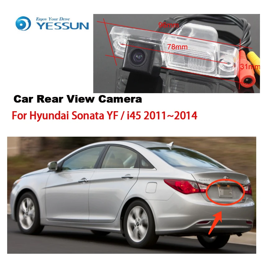 Par Hyundai Sonata YF i45 2011~. gada Auto Atpakaļskata Atpakaļ uz Augšu Reverss Autostāvvieta augstas kvalitātes Ūdensizturīgs Kameras Nakts Redzējums CCD