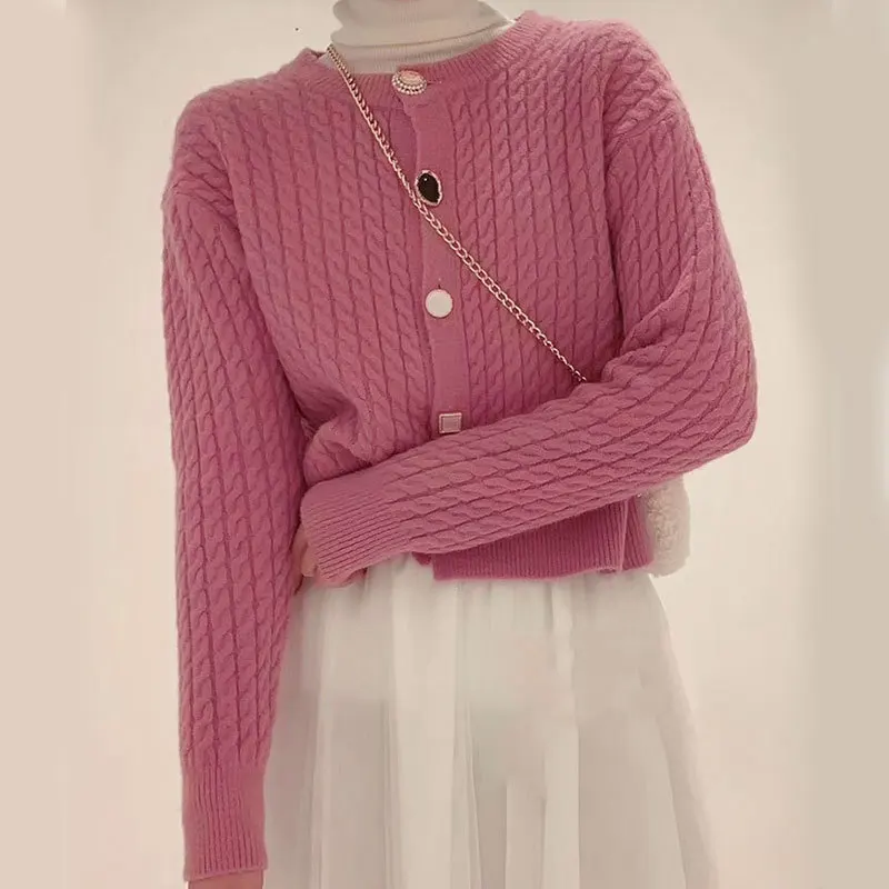 Parīzes Meitene Salds O Kakla Džemperis Sievietēm Īsā Jaciņa 2020. Gadam, Elegants Ar Garām Piedurknēm Vērpjot Džemperis Cietā Gadījuma Adīti Topi Pull Femme