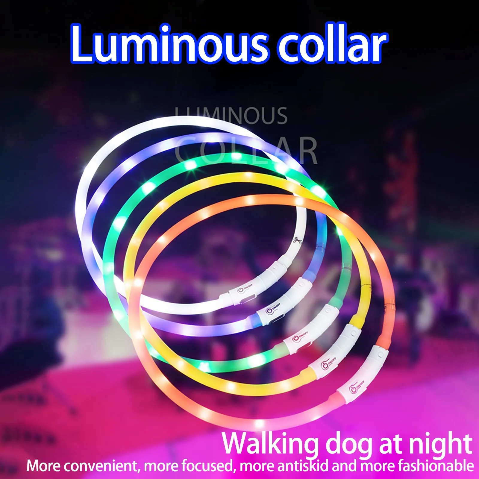 Pet Apkakle LED Suns, kas Mirgo Gaismas-up Apkakle Maziem, Vidējiem Un Lieliem Suņiem
