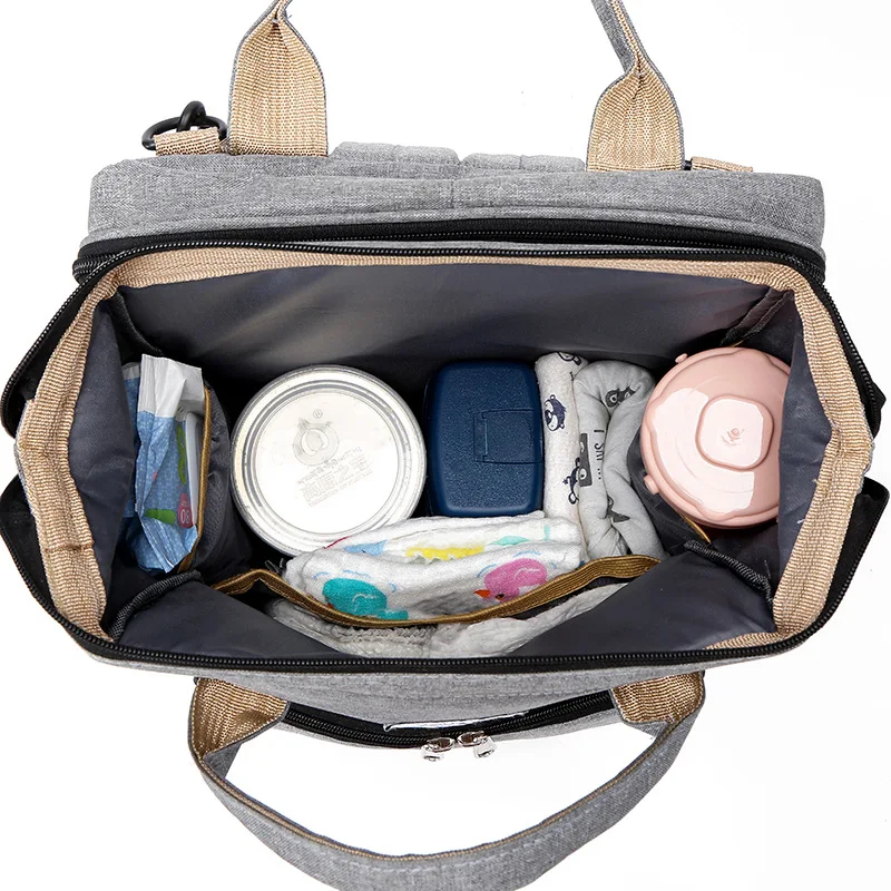 Portatīvo salokāmo bērnu gultiņa māmiņa soma daudzfunkcionāls liela jauda, mātes un bērnu soma bērnu pudele, soma autiņbiksīšu soma, mugursoma
