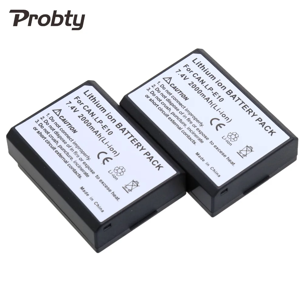Probty 3pc 7.4 v LP-E10 LPE10 LP E10 digital battery For Canon EOS 1100D 1200D Rebel T3 T5 Kiss X50 X70