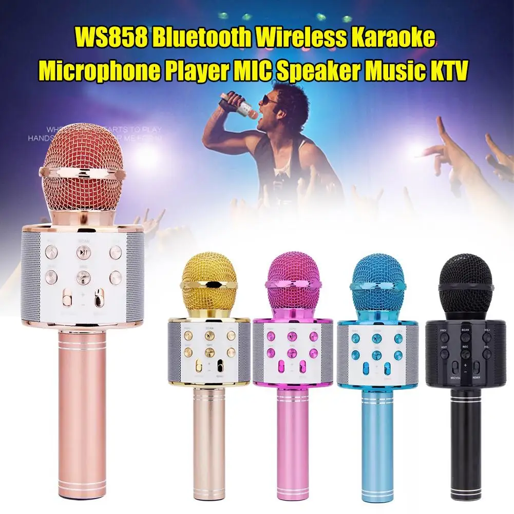 Profesionālās Bluetooth Bezvadu Mikrofons, Skaļrunis Karaoke KTV Mūzikas Atskaņotājs Dziedāšanas Ieraksti Rokas Mikrofons Mic 1800Mah