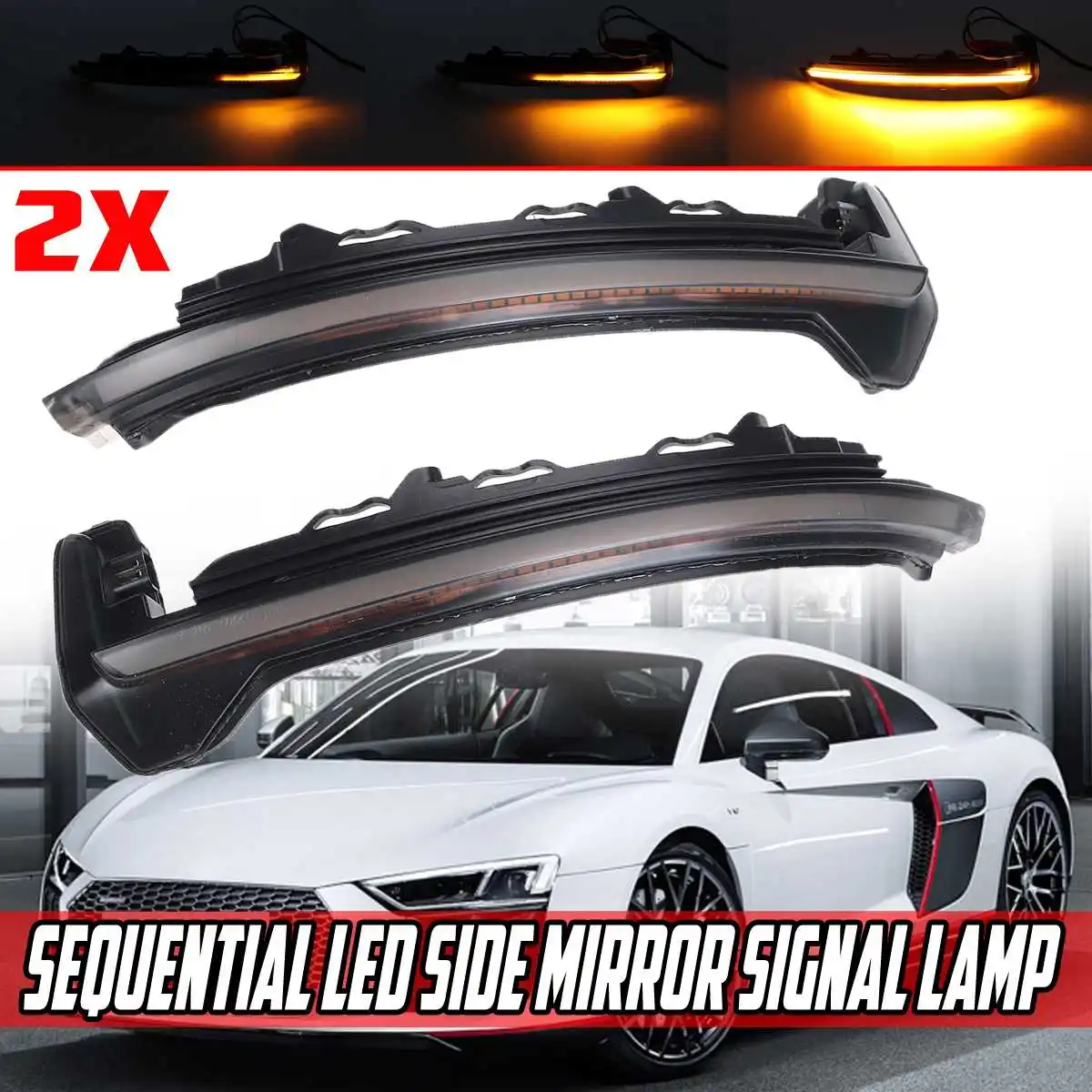 Pāris LED Dinamiskais Sānu Atpakaļskata Ārējie Spoguļi Gaismu, Pagrieziena Signāla Indikators Audi TT TTS TT RS MK3 8S-2020 R8 2016-2020