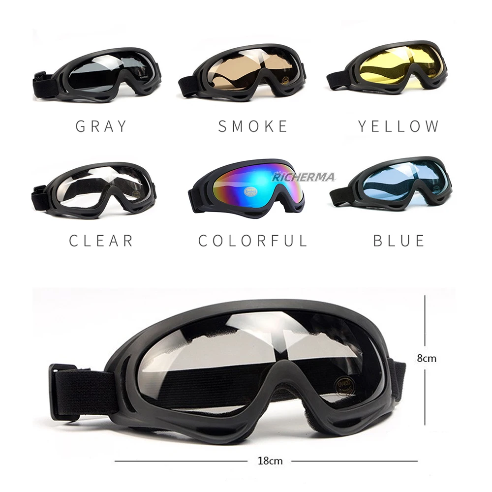 Pārredzamu Lēcu Motociklu Brilles Anti UV Acu Aizsardzības Slēpošanas Brilles nepievelk putekļus, Pretvēja Motokrosa Brilles Velosipēdu Biker