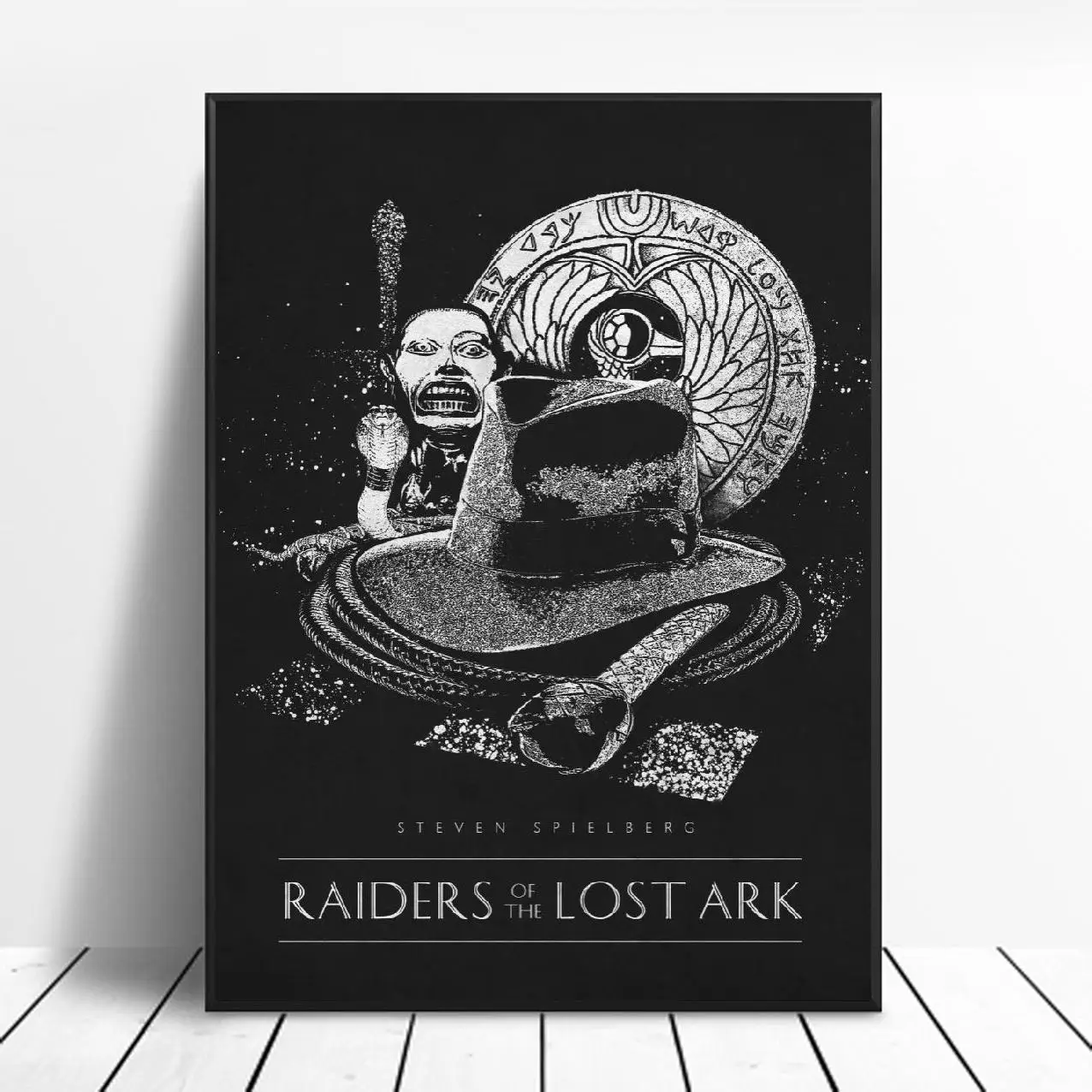 Raiders no Lost Ark Black & White Klasisko Filmu Plakātiem Zīda SIENAS Mākslas Dekoru Glezna Bez Rāmja