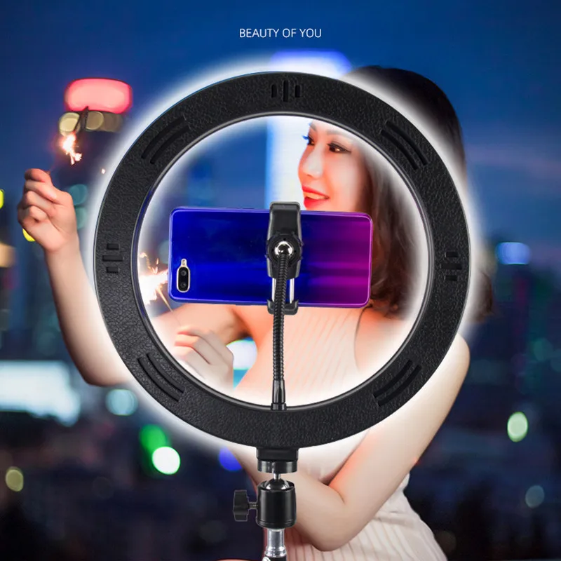 Rakstāmgalda LED Selfie Gredzenu Gaisma Studijas Foto live Fotoattēlu Dimming Aizpildīt Riņķa Gaisma ar Statīvu Viedtālrunis gaisvadu kronšteins