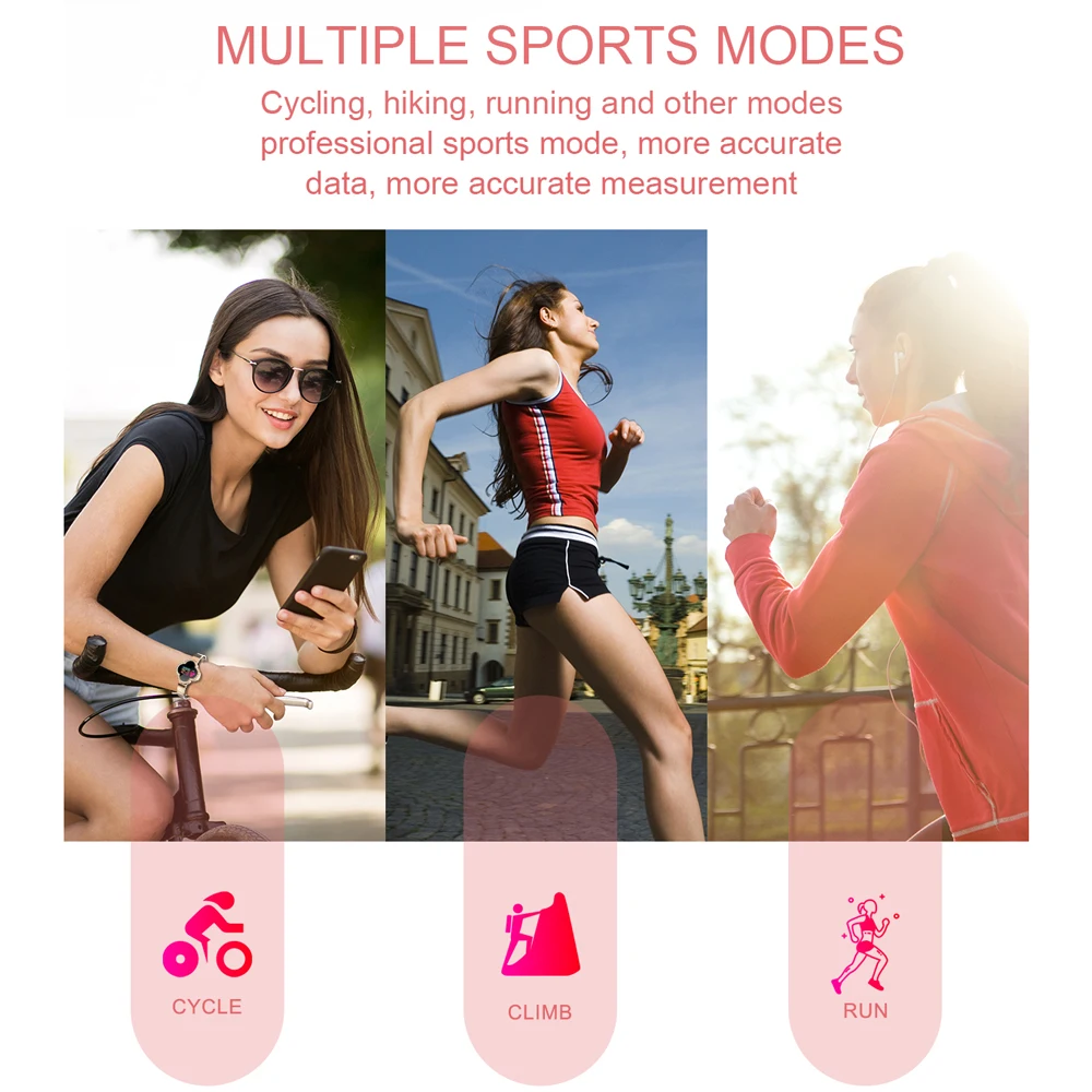 S6 Sievietes Smart Skatīties Aproce asinsspiediens, Sirds ritma Monitors Fitnesa Tracker Aproce Android, iOS Dāmas Rokas Pulksteņi