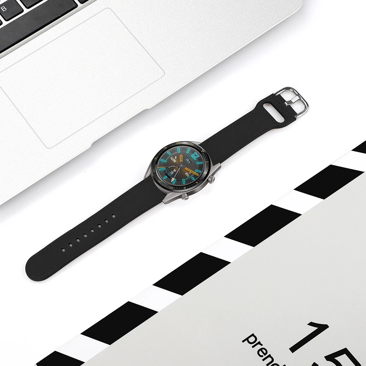 Saderīgs ar Huawei GT2 46mm Ādas Skatīties Siksnas Nomaiņa Watchbands Īstas Ādas Skatīties Joslas 22mm Skatīties 73001
