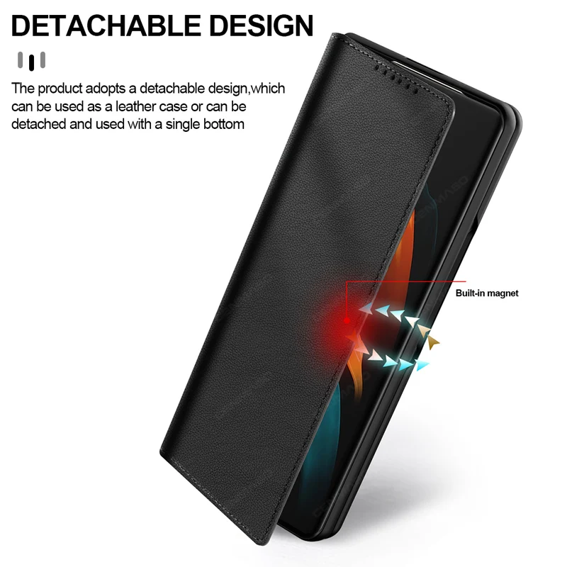 Samsung Galaxy Z Reizes 2 Genuine Leather Flip Case For Galaxy Z 2 Reizes 5G Gadījumā Magnētisko Karšu Slots Maka Segtu Luksusa Lietu