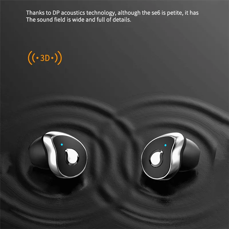 SE-6 TWS Bluetooth Austiņas 5.0 Bezvadu Sporta Modes Sweatproof Ūdensizturīgs Austiņas ar Trokšņu Slāpēšanas, Balss Kontroles Earbuds