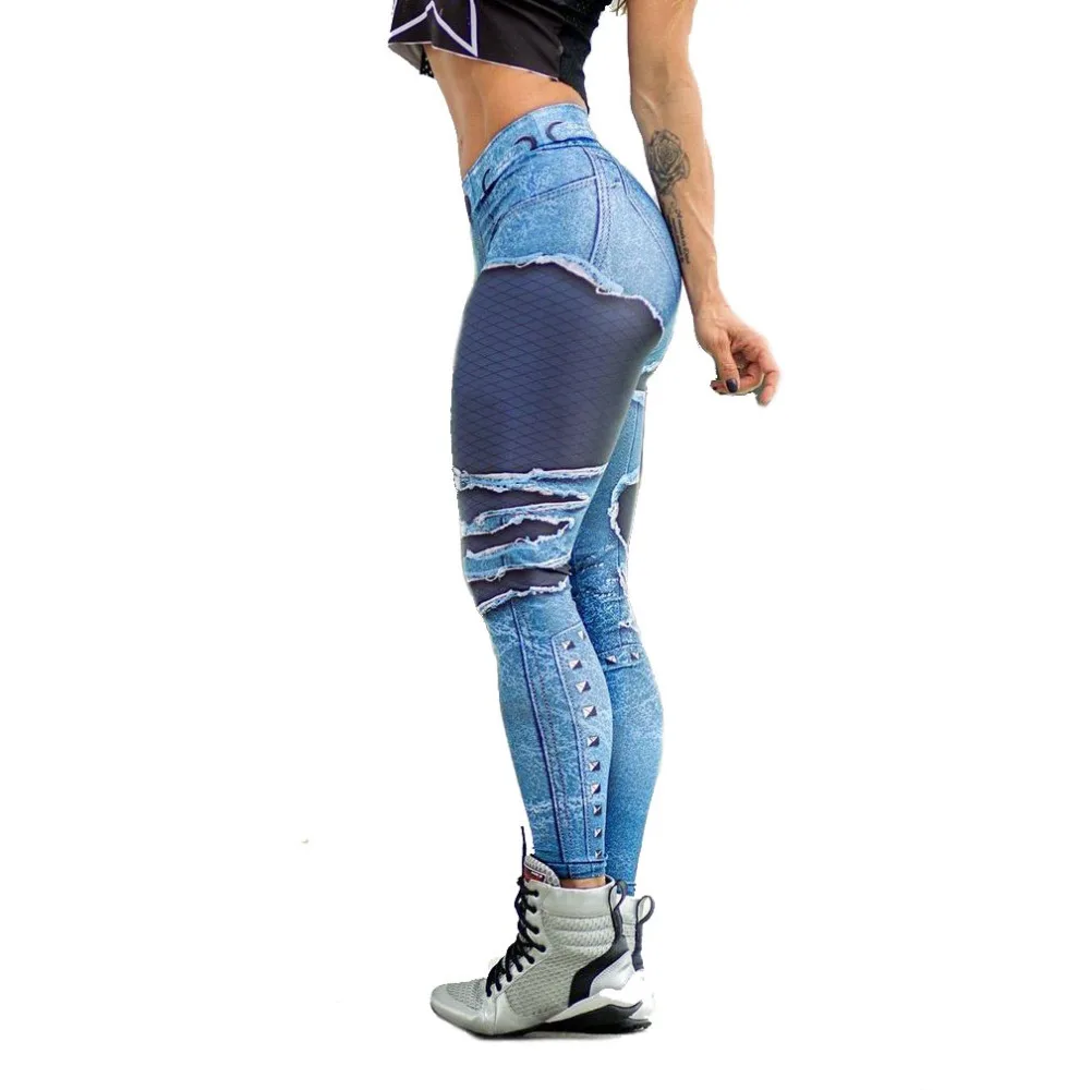 Sieviešu Džinsi Drukāt Stulpiņi Sporta Treniņu Leggins 3D Treniņu Fitnesa Elastīga Sieviešu Fitnesa Apģērbu Leggins