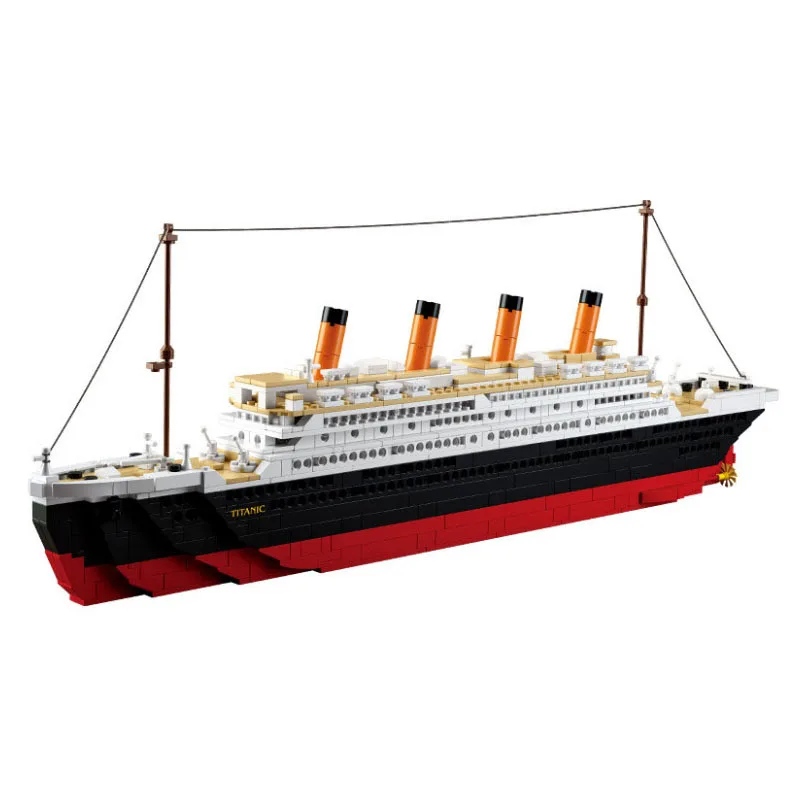Sluban 0577 saderīgu kuģis titāniks komplekti, kruīza modelis laivu DIY Komplekts bērniem bērnu rotaļlietu pilsētas Izglītības celtniecības bloki