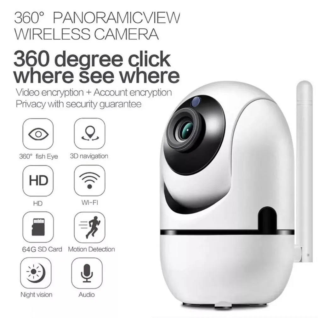 Smart Kameras 1080P Bezvadu Wifi Centrālās Anti-Theft Ip Kamera Nakts Redzamības Inteliģentās Izšķirtspējas Novērošanas Kamera