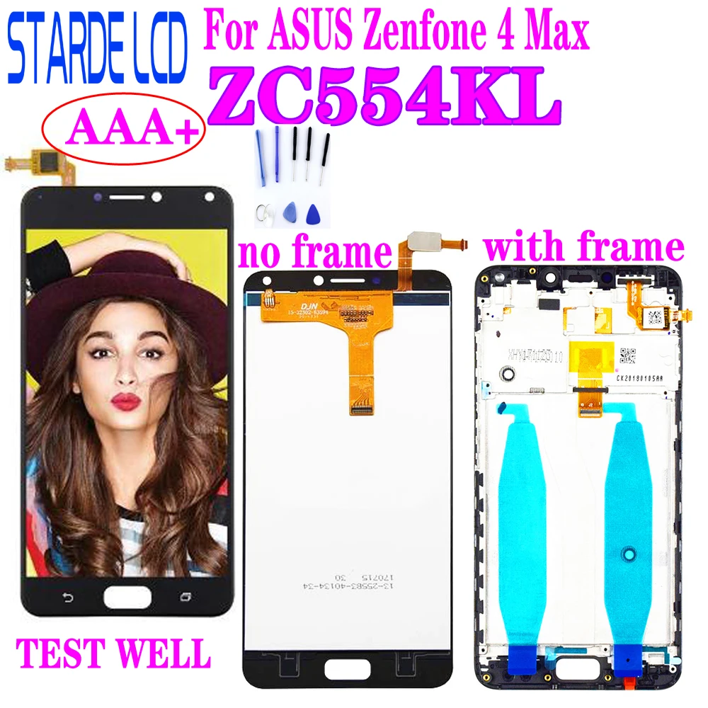 STARDE LCD Asus Zenfone 4 Max ZC554KL X001D LCD Displejs, Touch Screen Digitizer Montāža ar Rāmi un Bezmaksas Rīkiem Iekļauts