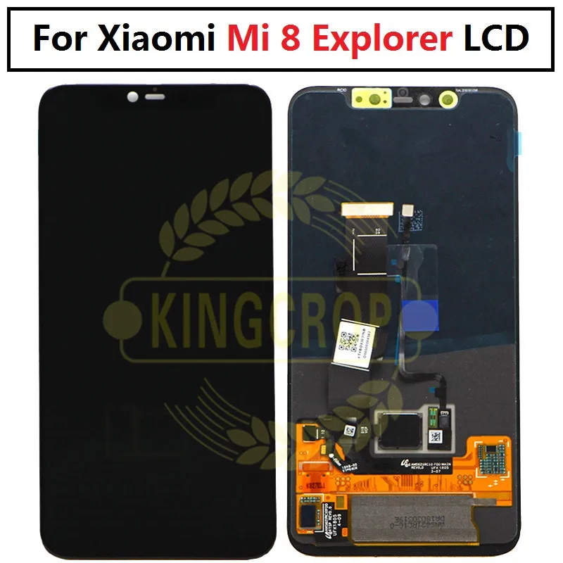Super Amoled LCD Xiaomi Mi8 Explorer LCD Displejs Digitizer Touch Ekrāns ar rāmi Xiaomi mi 8 pro LCD mi8Explorer