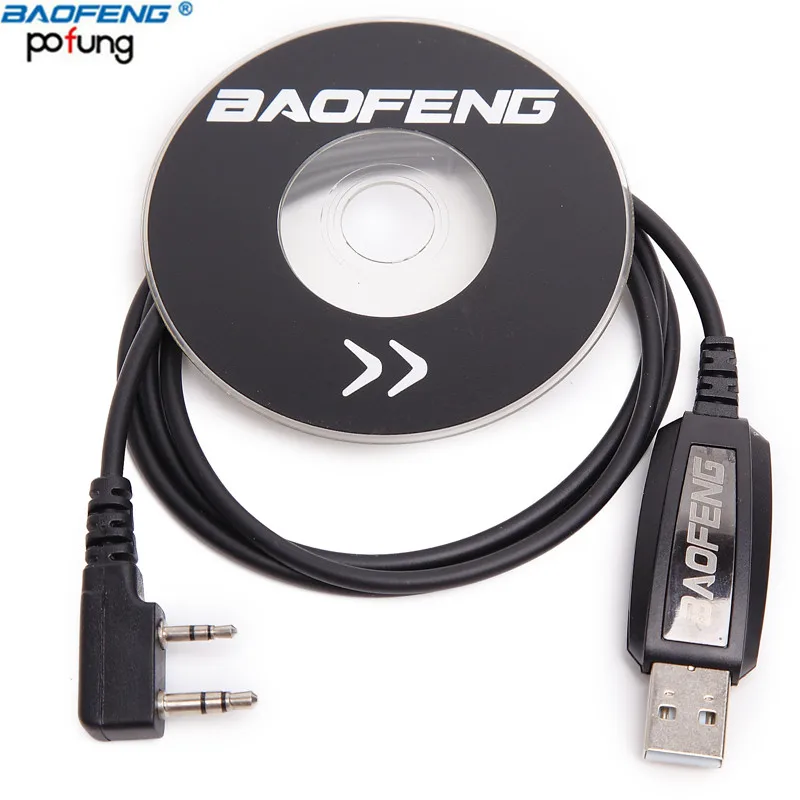 Sākotnējā Baofeng USB Programmēšanas Kabeli Ar Vadītāja CD BaoFeng UV-5R BF-888S UV-82 BF-C9 UV-S9 PLUS Walkie Talkie