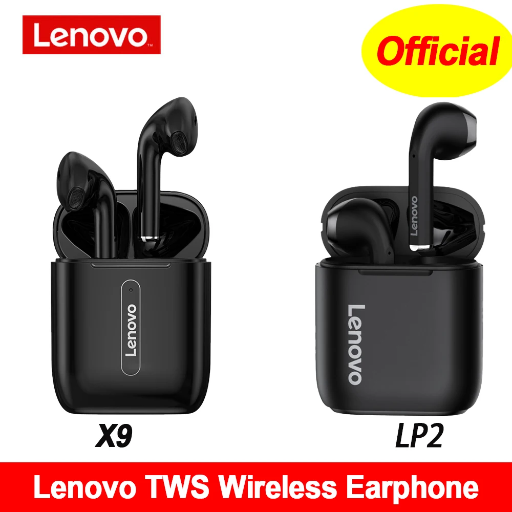 Sākotnējā Lenovo TWS Bezvadu Bluetooth Austiņas X9/LP2/XT91/QT81 Austiņas Touch Kontroli Austiņas Stereo HD runāt 300mAh Akumulators