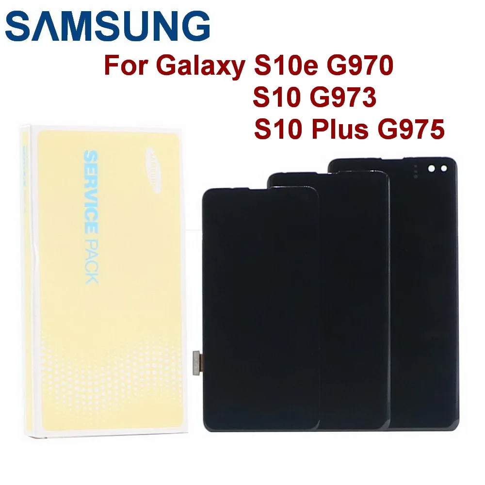 SĀKOTNĒJĀ SUPER AMOLED LCD SAMSUNG Galaxy S10e G970 S10 G973 S10 Plus G975 Displejs, Touch Screen Digitizer Montāža+Dead pixel