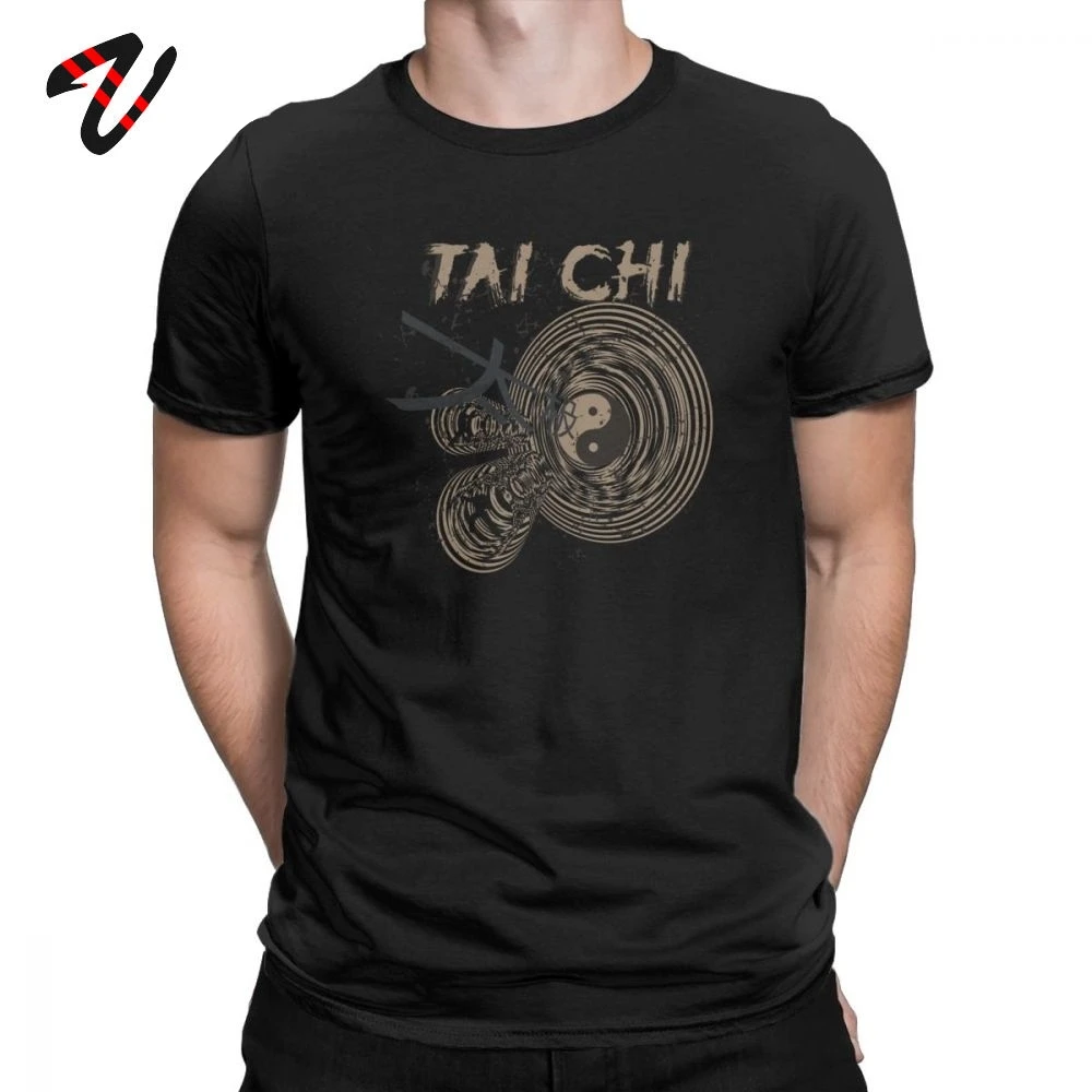 T Krekli Tai Chi Chuan Ķīniešu Kung Fu Smieklīgi Lakrosa Vīriešu T Krekls ar Apaļu Kakla Krekli 6XL